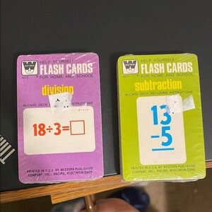 Whitman Flash Cards for Division and Subtraction in original packaging